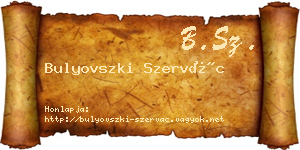 Bulyovszki Szervác névjegykártya